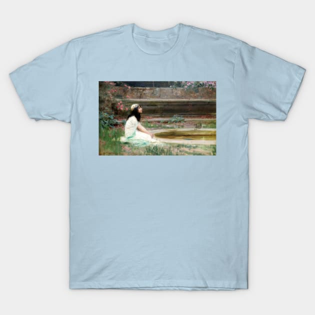 A Young Girl By A Pool - Herbert James Draper T-Shirt by forgottenbeauty